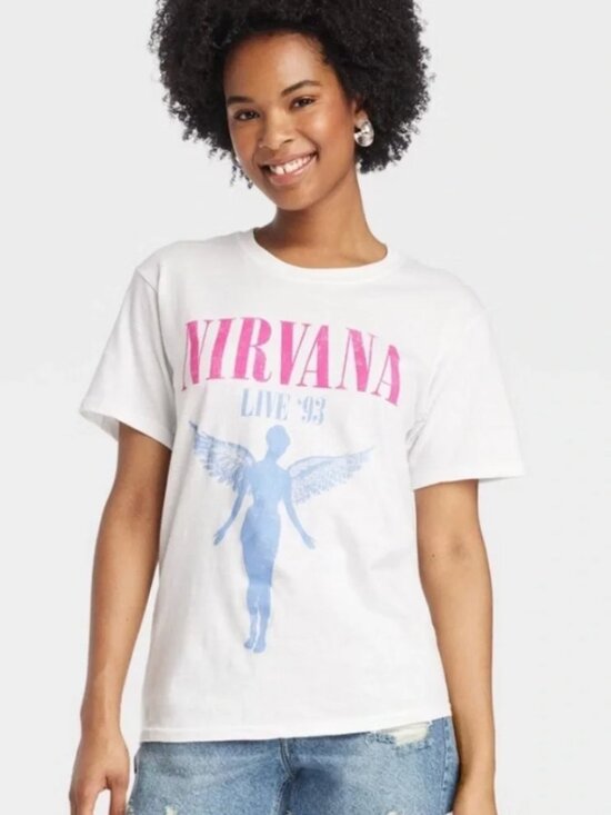 NIRVANA Tops - Nirvana Live ‘93 In Utero Angel Band Grunge Boho Graphic